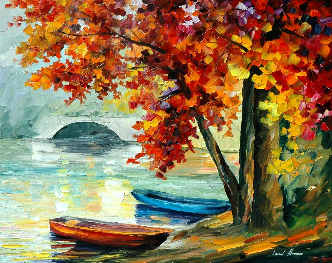 Two Boats - Limited Edition 1/25 by Leonid Afremov: Two Boats - Limited Edition 1/25 by Leonid AfremovThis is a limited edition giclee hand-painted by Leonid Afremov. This is the first giclee of a small edition of 25 paintings. The rest of the edition