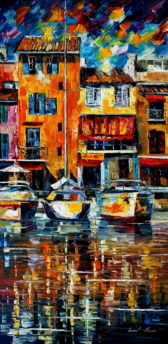 Sea Town - Limited Edition 1/25 by Leonid Afremov: Sea Town - Limited Edition 1/25 by Leonid AfremovThis is a limited edition giclee hand-painted by Leonid Afremov. This is the first giclee of a small edition of 25 paintings. The rest of the edition i