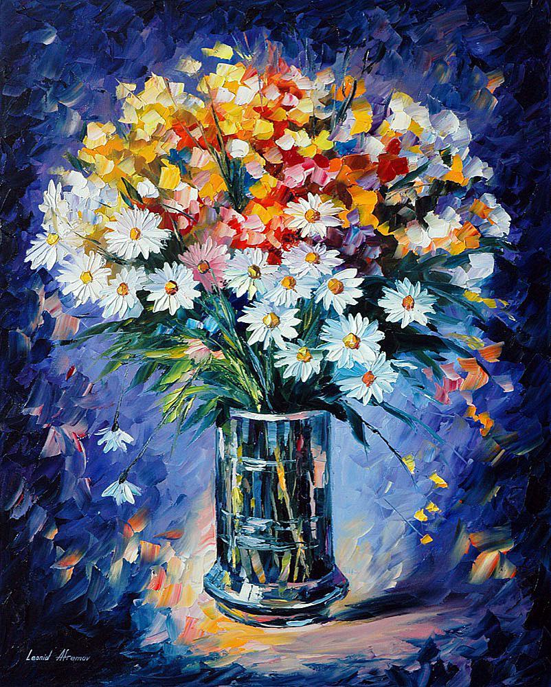 Field Bouquet - Limited Edition 1/25 by Leonid Afremov: Field Bouquet - Limited Edition 1/25 by Leonid AfremovThis is a limited edition giclee hand-painted by Leonid Afremov. This is the first giclee of a small edition of 25 paintings. The rest of the edit
