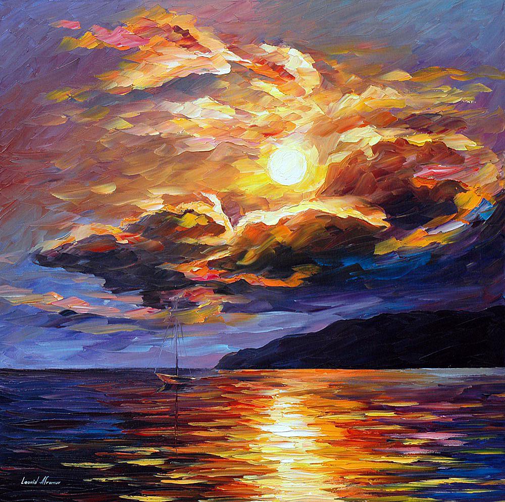 Gold Clouds - Limited Edition 1/25 by Leonid Afremov: Gold Clouds - Limited Edition 1/25 by Leonid AfremovThis is a limited edition giclee hand-painted by Leonid Afremov. This is the first giclee of a small edition of 25 paintings. The rest of the editio