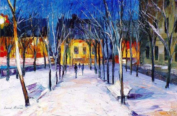 Clean Snow - Limited Edition 1/25 by Leonid Afremov: Clean Snow - Limited Edition 1/25 by Leonid AfremovThis is a limited edition giclee hand-painted by Leonid Afremov. This is the first giclee of a small edition of 25 paintings. The rest of the edition