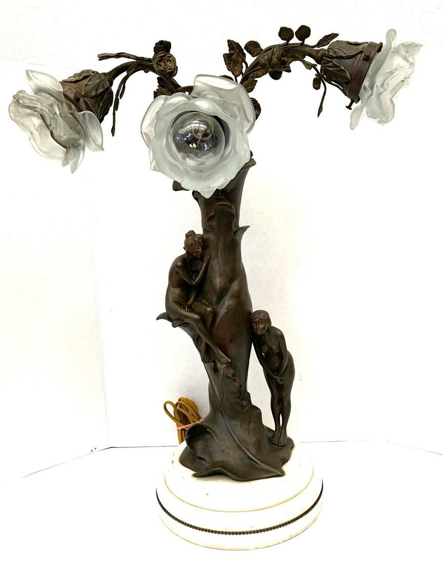 Angles Joaquin French 19c Bronze Figurine Table Lamp Auction