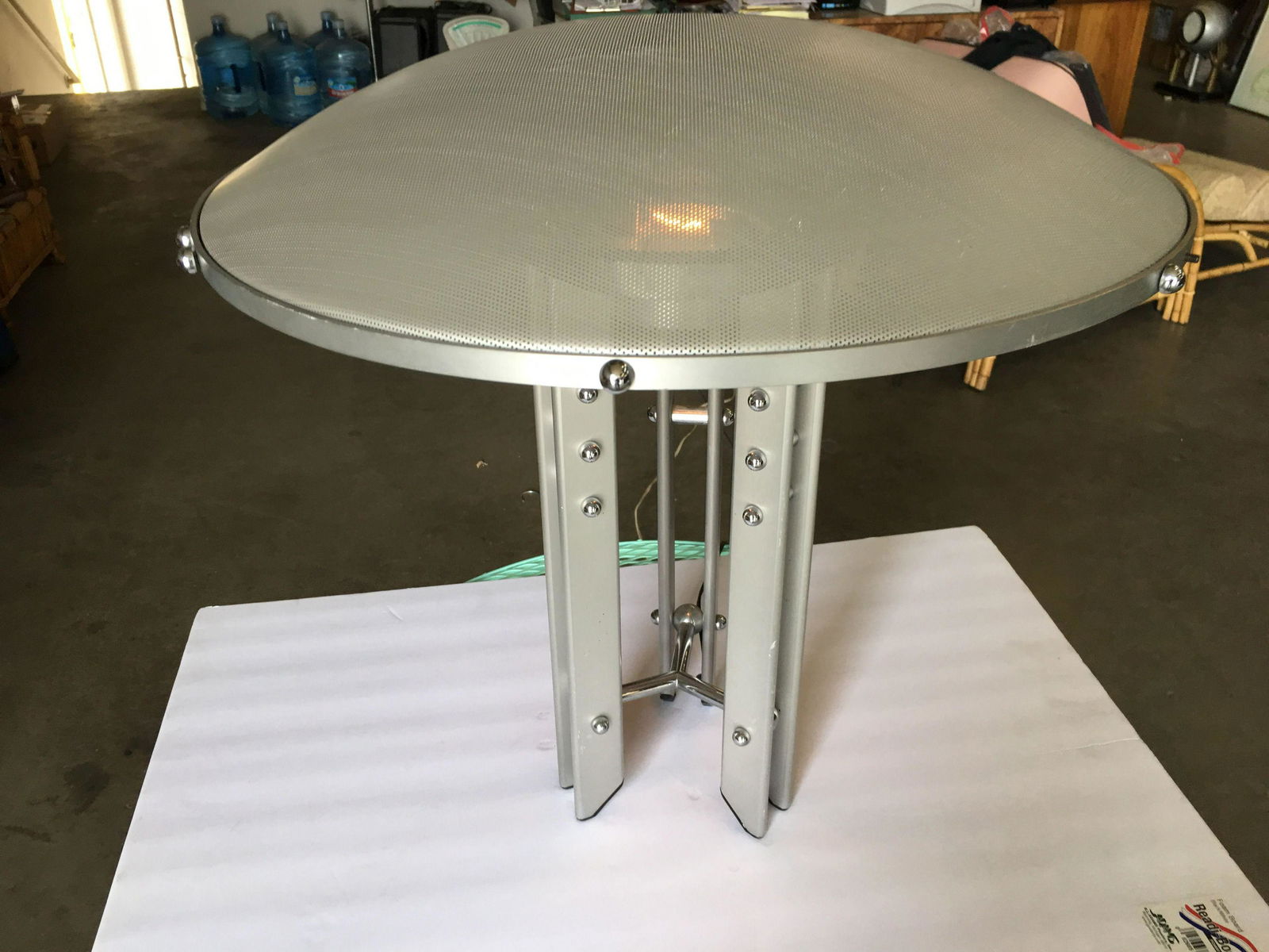 Robert Sonneman "Echoes of Vienna" Table Lamp for Kovacs: Robert Sonneman "Echoes of Vienna" Table Lamp for Kovacs Dimensions: Height: 21 in (53.34 cm)Diameter: 20 in (50.8 cm) Materials and Techniques: Aluminum Steel Place of Origin: United States Period: 1