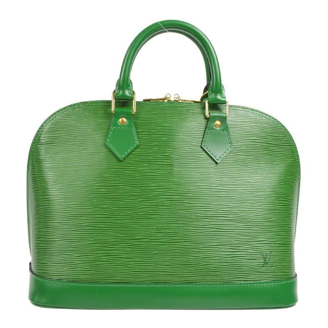 Louis Vuitton Alma Handbag Purse Borneo Green Epi M52144 AR0997: Louis Vuitton Alma Handbag Purse Borneo Green Epi M52144 AR0997 Bag Width: 12 in Pattern: Epi Closure: Zip Bag Height: 9 in Occasion: Casual Handle/Strap Color: Green Size: Medium Handle Drop: 3 in Li