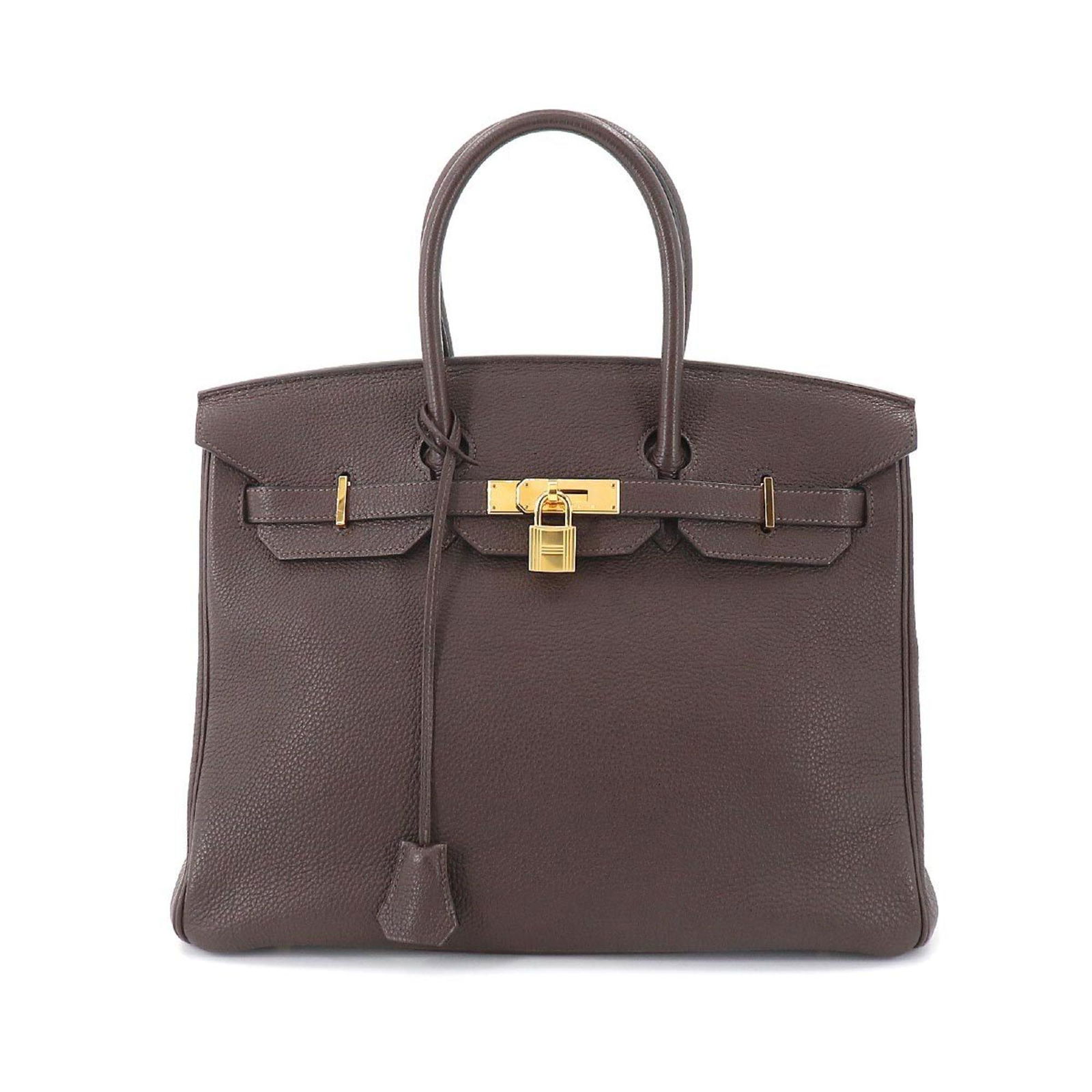 Hermes HERMES Birkin 35 hand bag Togo Chocolat #L stamp gold metal fittings: Hermes HERMES Birkin 35 hand bag Togo Chocolat #L stamp gold metal fittings Brand: Hermes Line: Birkin Type: Handbag Material: Togo leather Togo leather: Color: Chocolat Hardware Color: Gold Closure: