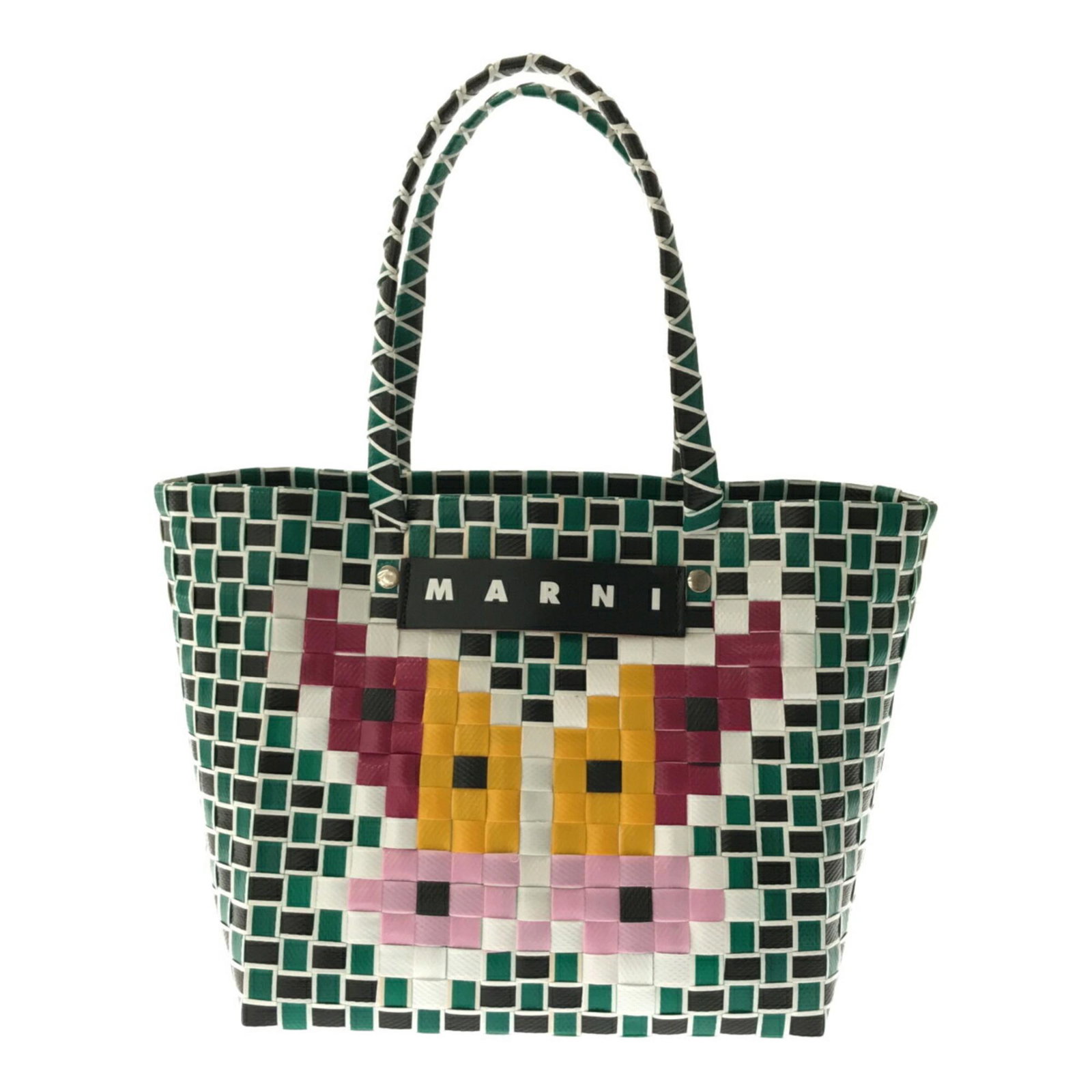 MARNI Maruni Flower Cafe mesh tote bag ladies: MARNI Maruni Flower Cafe mesh tote bag ladies Brand: Marni Type: Tote bag Gender: Women Size (HxWxD): 20cm x 21cm x 14cm / 7.87 x 8.26 x 5.51 Handle Length: 39.5cm / 15.55 Condition: Used (good) Overa
