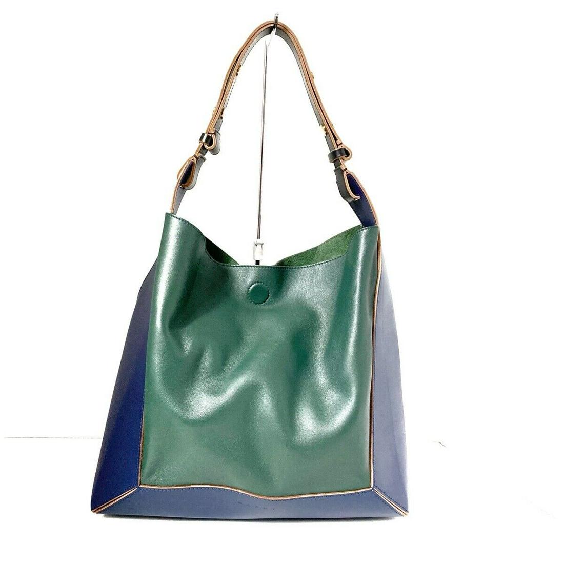 MARNI Green Navy Leather Shoulder Bag: MARNI Green Navy Leather Shoulder Bag Style: Shoulder Bag Exterior Color: Green Navy Exterior Material: Leather Accessories: Dust Bag Type: Shoulder Bag C: Heavily Used The BIDHAUS Guarantee: All item