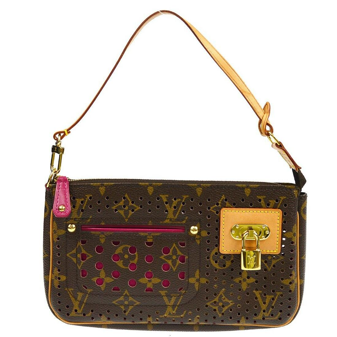 LOUIS VUITTON POCHETTE ACCESSOIRES HANDBAG CA0016 MONOGRAM PERFO M95183: LOUIS VUITTON POCHETTE ACCESSOIRES HANDBAG CA0016 MONOGRAM PERFO M95183 Bag Width: 8.3 Pattern: Monogram Bag Height: 4.9 Closure: Zip Occasion: Casual Size: Small Handle Style: Double Handles Lining M