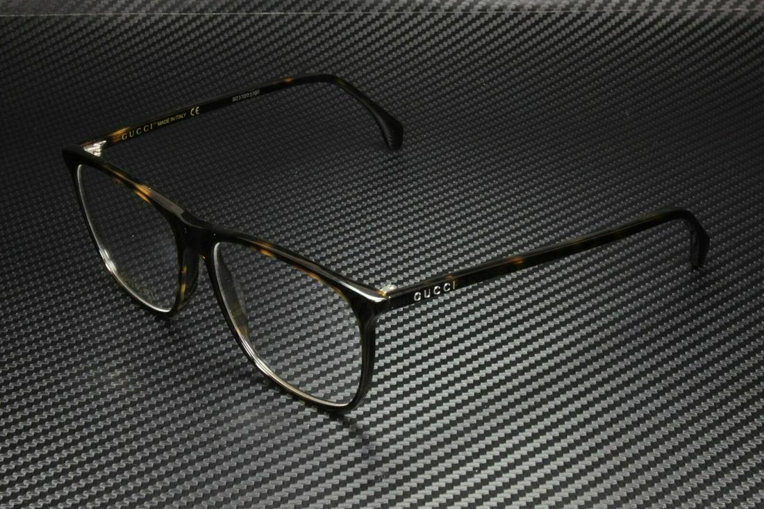 GUCCI GG0554O 002 Rectangular Square Havana Dark 55 mm Mens Eyeglasses: GUCCI GG0554O 002 Rectangular Square Havana Dark 55 mm Mens Eyeglasses Style: Rectangle Temple Length: 145 mm Lens Socket Width: 55 mm Type: Eyeglasses Features: Full Rim Year Manufactured: 2020 Bridg