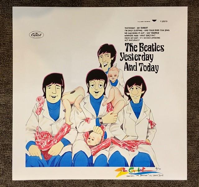 Ron Campbell Titled Butcher Album Cover: Ron Campbell Titled Butcher Album Cover Limited Edition of 75 Deckled Paper Art Size 17x17 Paper Size 20x20 Excellent Condition Signed by Ron Campbell - Director of the Beatles Saturday Morning Cartoo
