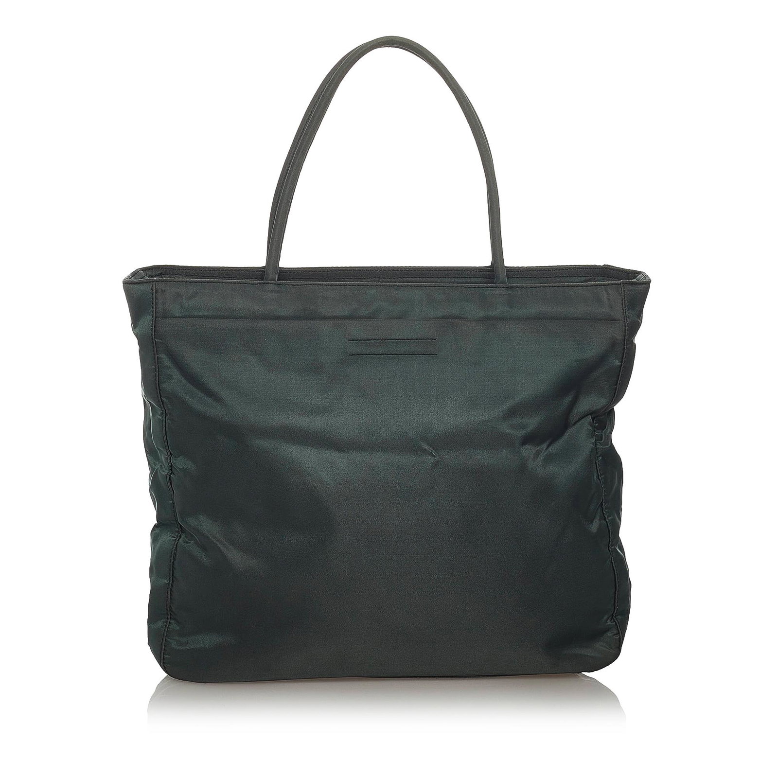 Prada Tessuto Handbag: Prada Tessuto Handbag This handbag features a nylon body rolled handles a top zip closure and interior zip and slip pockets. Brand: Prada Model: Tessuto Handbag Origin: Italy Category: Bags Color: Gre