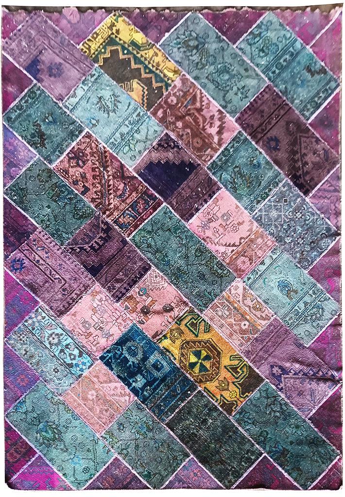 6 x 9 Vintage Persian Patch work Rug Purple and: 6 x 9 Vintage Persian Patch work Rug Purple and Free continental US Shipping Size in Feet: Width: 6.6 x Length: 9 Size in Inches: Width: 78 in x Length: 108 in Rug Type: Area Rug Colors: Purple Green