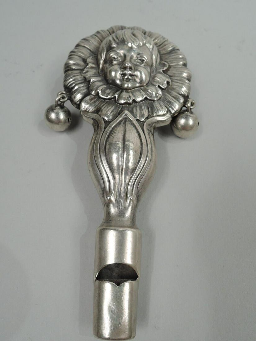 Gorham Rattle B2119 Antique Art Nouveau Bells Whistle American Sterling Silver: Gorham Rattle B2119 Antique Art Nouveau Bells Whistle American Sterling Silver Pattern: B2119 Composition: Sterling Silver (.925) Type: Rattle Style: Art Nouveau Age: 1900-1940 Art Nouveau sterling si