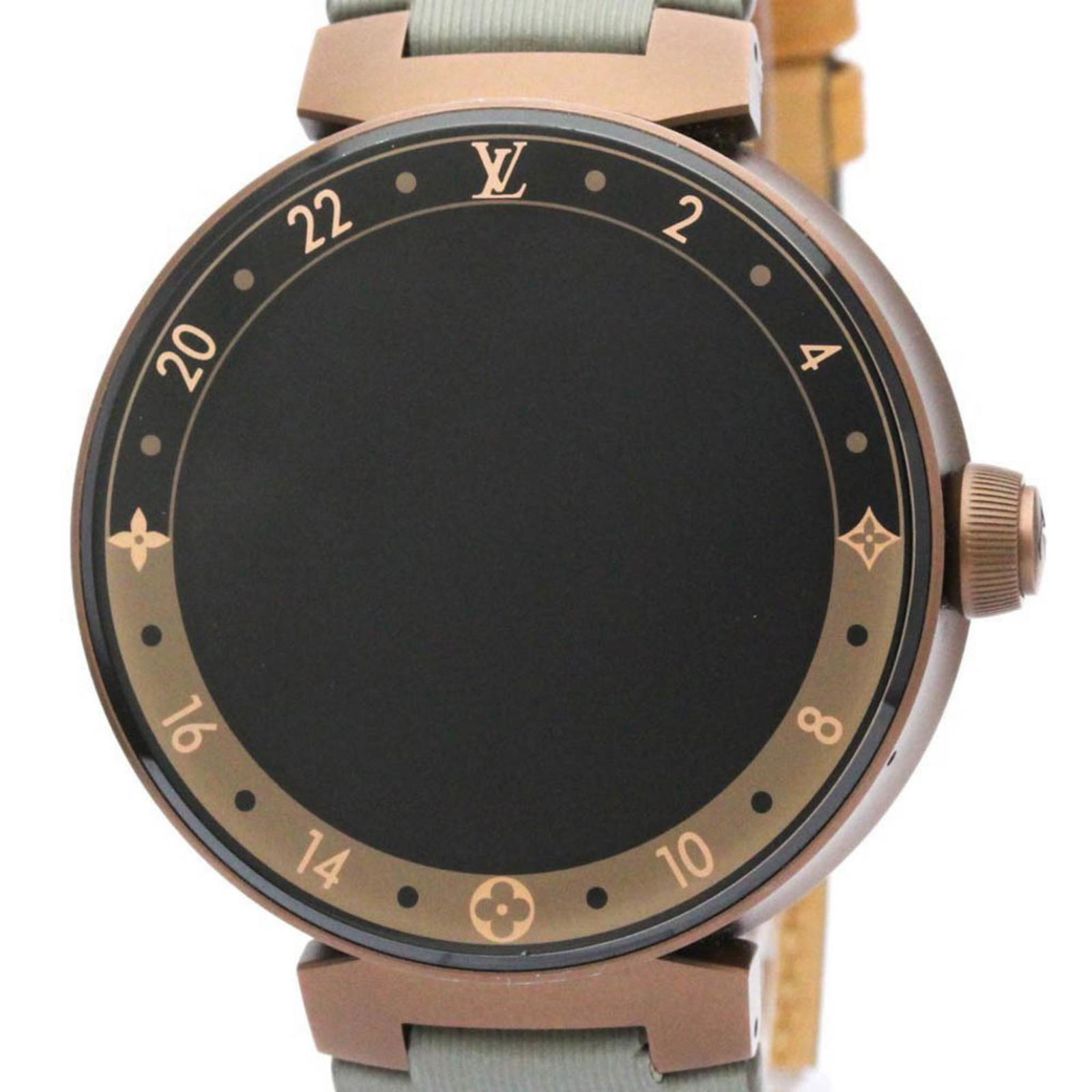 Louis Vuitton Tambour Horizon V2 Steel Leather Quartz Mens Watch
