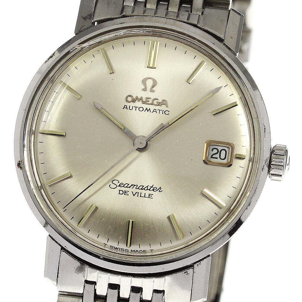Omega Seamaster Deville Date Automatic Mens _748937 SS Silver: Omega Seamaster Deville Date Automatic Mens _748937 SS Silver Type: wristwatch commodity condition Glass light scratches dust Case light scratches small dents Bezel light scratches small dents Belt/Br