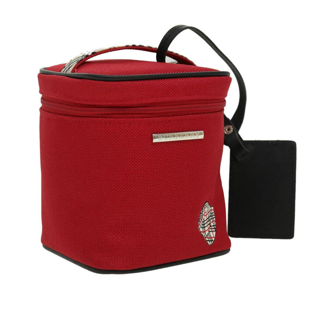 BURBERRY Pouch Canvas Red: BURBERRY Pouch Canvas Red Style: Pouch Material: Canvas Exterior Color: Red Bag Height: 5.1inch(Approx) / 13cm(Approx) Bag Depth: 4.7inch(Approx) / 12cm(Approx) Bag Length: 4.7inch(Approx) / 12cm(Appr