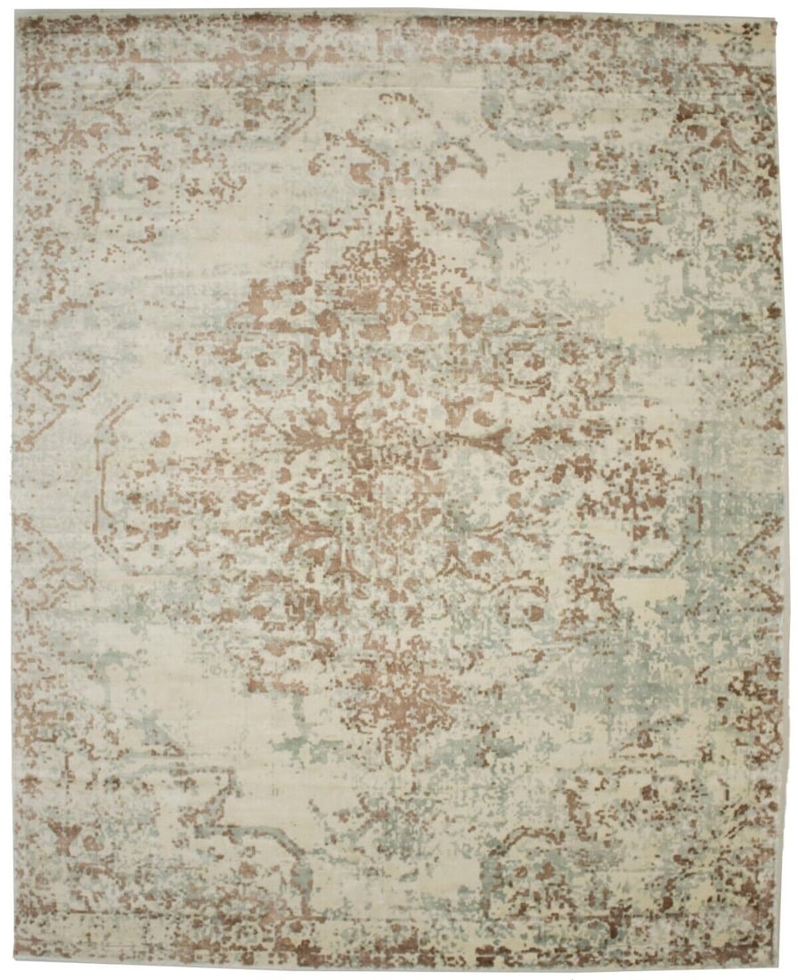 Floral Distressed Modern 8X10 Brown Hand-Loomed Rug Wool Bamboo Silk Carpet: Floral Distressed Modern 8X10 Brown Hand-Loomed Rug Wool Bamboo Silk Carpet Free continental US Shipping Type: Area rug Size: 8"0 X 10"0 Ft Color: Brown Production Technique: Knotted Material: Wool &