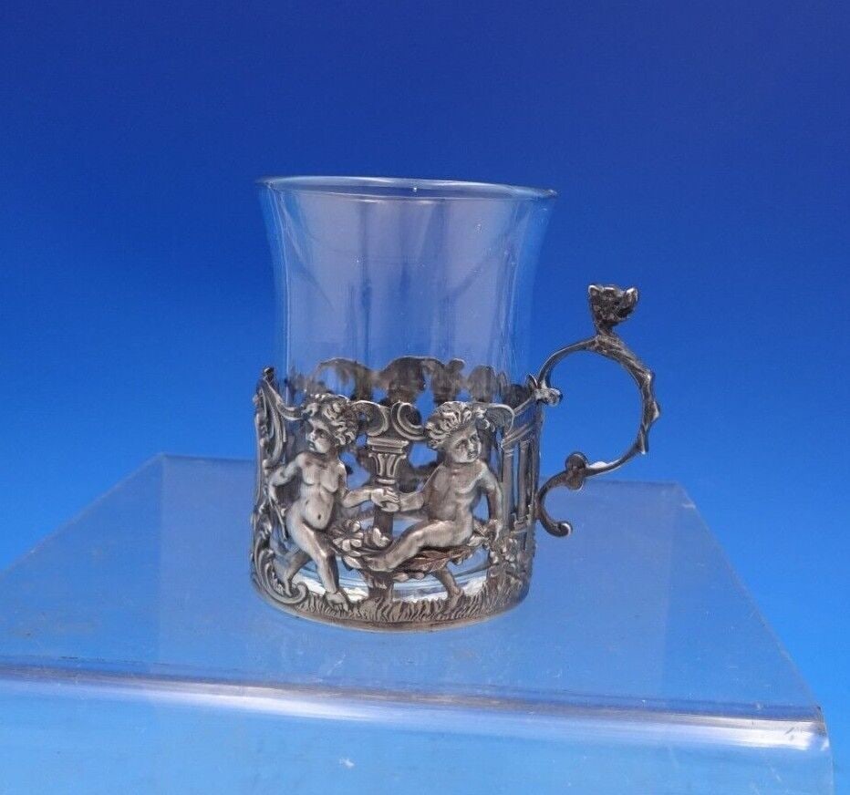 W. Mammatt and Son English Estate Sterling Silver Cup Holder w/Glass Liner: W. Mammatt and Son English Estate Sterling Silver Cup Holder w/Glass Liner #6958 William mammatt and sonbeautiful william mammatt and son english estate sterling silver cup holder with clear glass, li