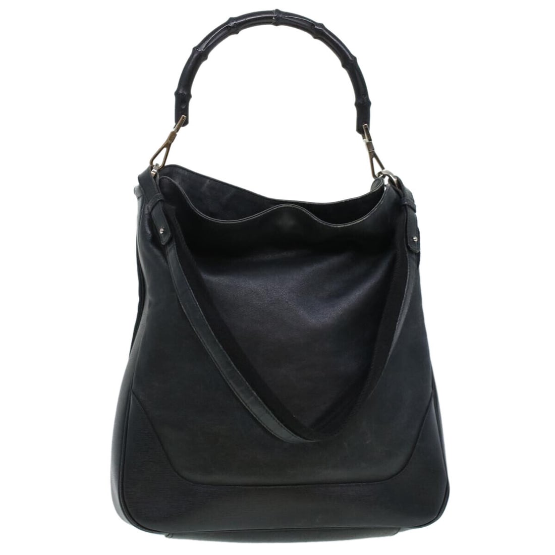 GUCCI Bamboo Hand Bag Leather 2way Black 001.4058: GUCCI Bamboo Hand Bag Leather 2way Black 001.4058 Style: Hand Bag Material: Leather Exterior Color: Black Bag Height: 12.6inch(Approx) / 32cm(Approx) Bag Depth: 3.1inch(Approx) / 8cm(Approx) Bag Lengt
