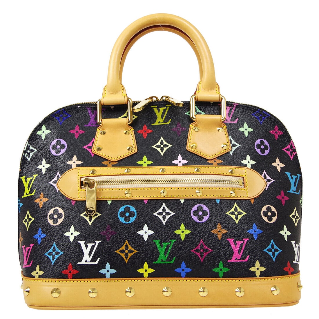 LOUIS VUITTON ALMA HANDBAG FL0053 PURSE BLACK MONOGRAM MULTICOLOR M92646: LOUIS VUITTON ALMA HANDBAG FL0053 PURSE BLACK MONOGRAM MULTICOLOR M92646 Bag Width: 12.0 Closure: Zip Occasion: Casual Handle/Strap Color: Multicolor Size: Medium Hardware Color: Multicolor Bag Depth:
