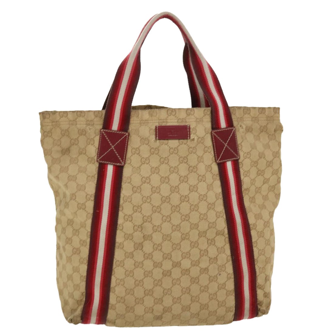 GUCCI GG Canvas Sherry Line Tote Bag Beige Red white 189669: GUCCI GG Canvas Sherry Line Tote Bag Beige Red white 189669 Style: Tote Bag Material: GG Canvas Exterior Color: Beige / Red / white Bag Height: 13.8inch(Approx) / 35cm(Approx) Bag Depth: 4.7inch(Appro