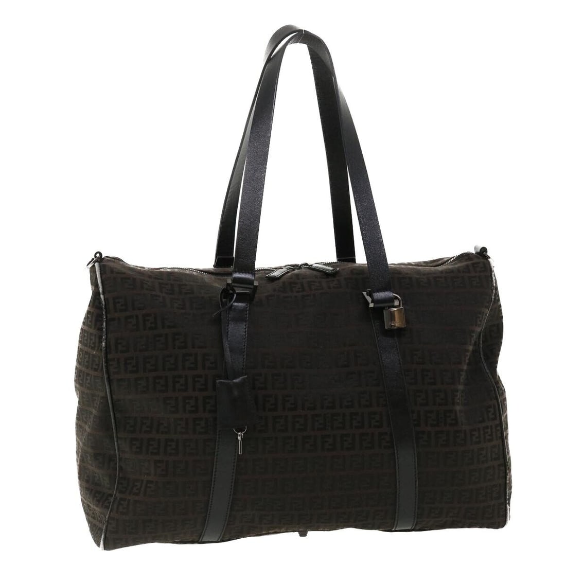 FENDI Zucchino Canvas Boston Bag Black: FENDI Zucchino Canvas Boston Bag Black Style: Boston Bag Material: Zucchino Canvas Exterior Color: Black Bag Height: 11.8inch(Approx) / 30cm(Approx) Bag Depth: 7.5inch(Approx) / 19cm(Approx) Bag Lengt