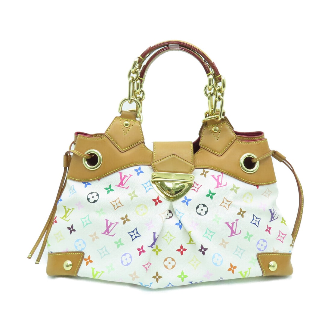 Louis Vuitton LV GHW Ursula Shoulder Bag M40123 Monogram Multicolore White: Louis Vuitton LV GHW Ursula Shoulder Bag M40123 Monogram Multicolore White Style: Shoulder Bag Exterior Material: PVC coated canvas Exterior Color: White Bag Height: 9.8 Bag Depth: 6.7 Bag Length: 16.
