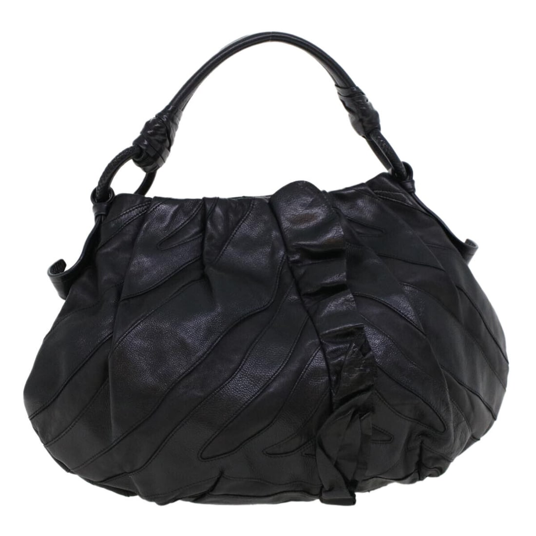 PRADA Shoulder Bag Leather Black: PRADA Shoulder Bag Leather Black Style: Shoulder Bag Material: Leather Exterior Color: Black Bag Height: 12.6inch(Approx) / 32cm(Approx) Bag Length: 17.7inch(Approx) / 45cm(Approx) Country Of Manufact