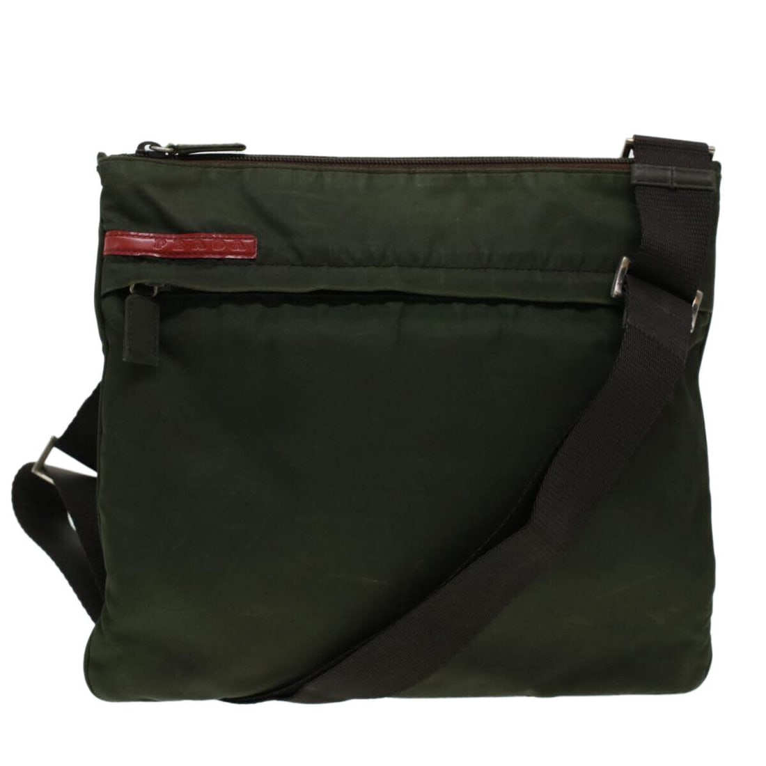 PRADA Shoulder Bag Nylon Khaki: PRADA Shoulder Bag Nylon Khaki Style: Shoulder Bag Material: Nylon Exterior Color: Khaki Bag Height: 9.4inch(Approx) / 24cm(Approx) Bag Length: 11.8inch(Approx) / 30cm(Approx) Country Of Manufacture: 