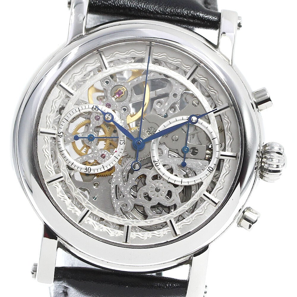 B Barrel Chronograph Bb 0036 Manual Winding Ss Mens Watch Pre Owned