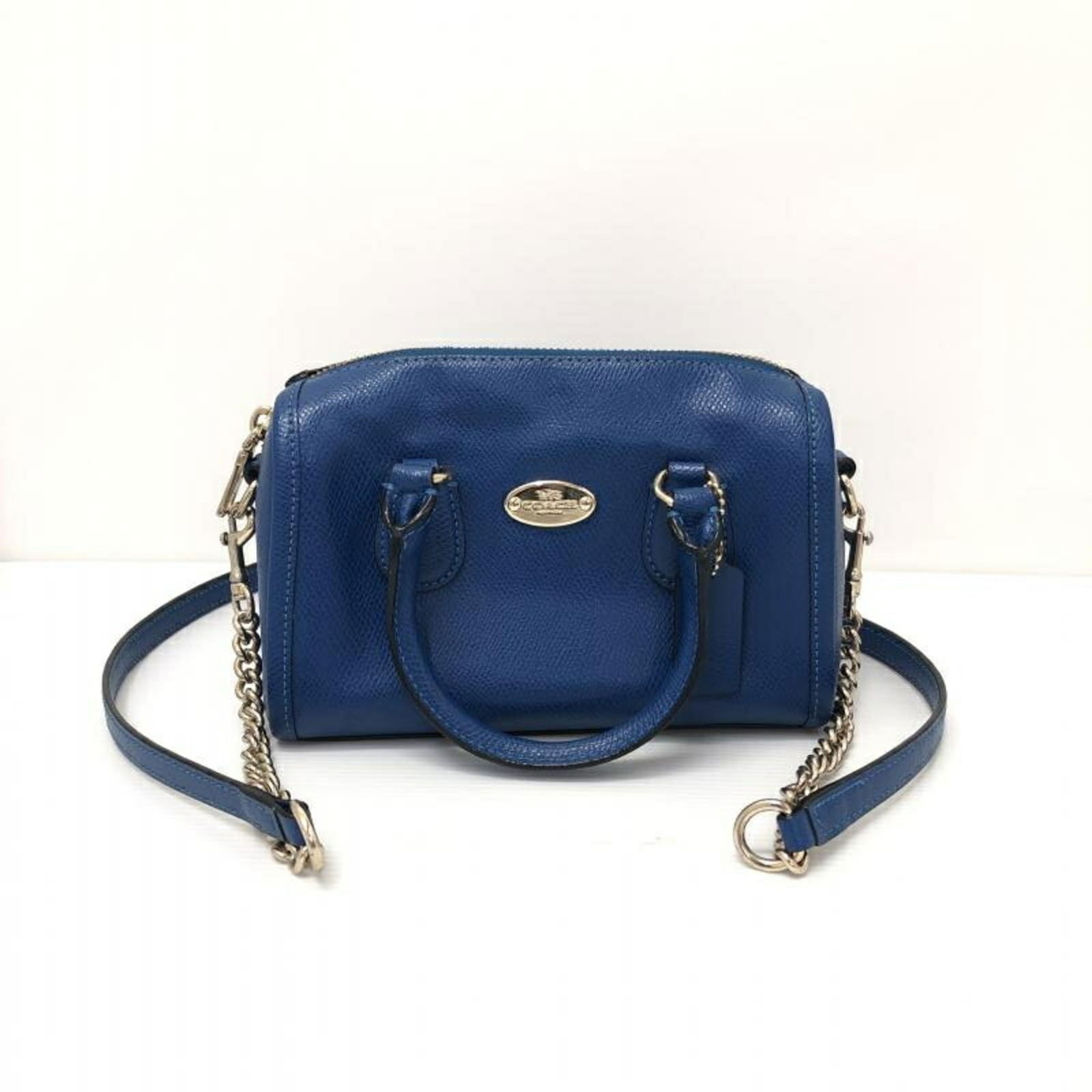 COACH coach F34641 Bennett baby satchel shoulder bag blue: COACH coach F34641 Bennett baby satchel shoulder bag blue Brand: Coach Model: Bennett Baby Satchel F34641 Type: Handbag Shoulder bag Material: Leather Leather: Color: Blue Gender: Women Size (HxWxD):