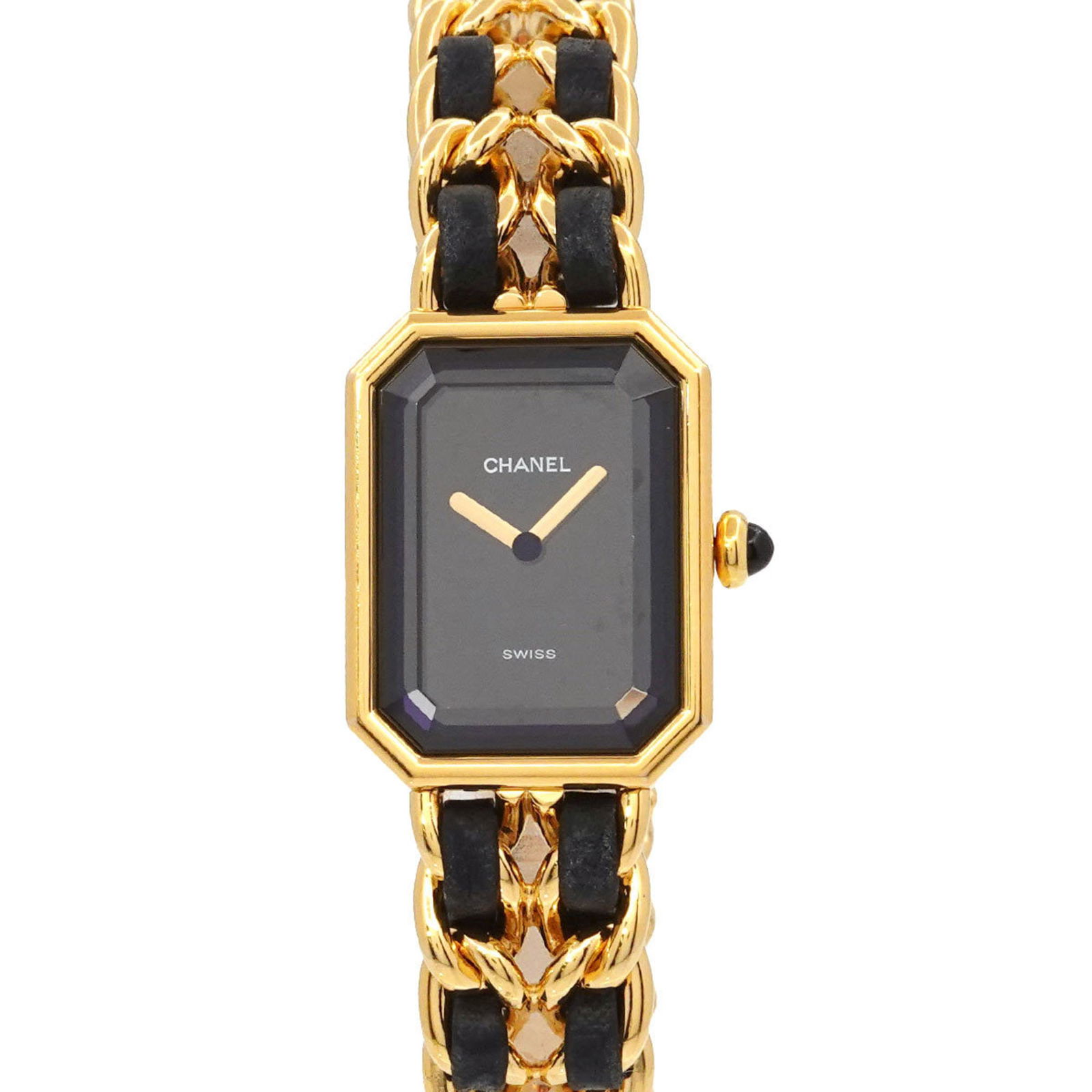 Chanel CHANEL Premiere L size H0001 Vintage ladies watch black dial gold quartz: Chanel CHANEL Premiere L size H0001 Vintage ladies watch black dial gold quartz Brand: Chanel Type: Wristwatch Gender: Women Material (Case): Pink gold plated Stainless steel Material (Band): Pink gol