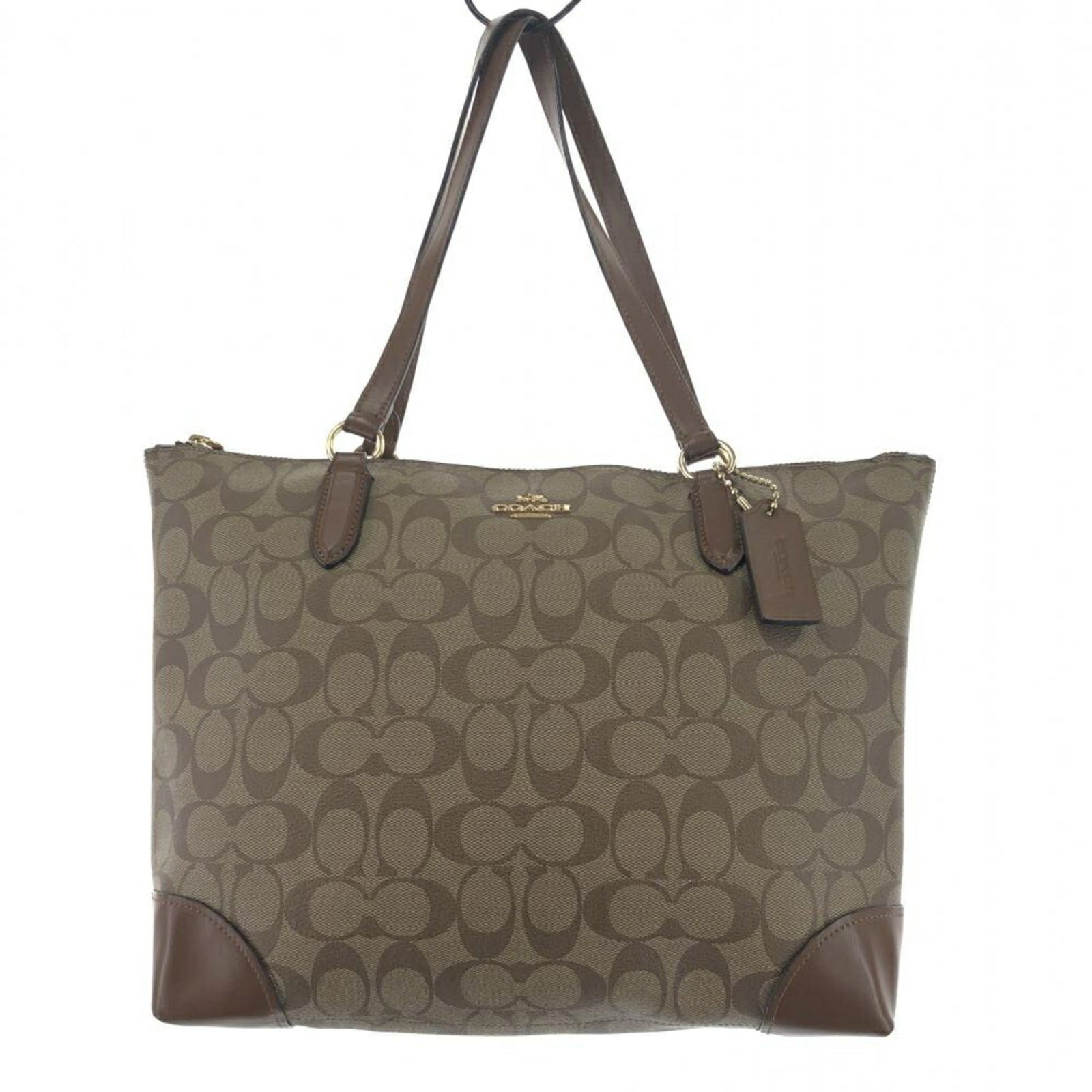 COACH Signature Tote Bag F29208 Brown Coach: COACH Signature Tote Bag F29208 Brown Coach Brand: Coach Line: Signature Model: F29208 Type: Tote bag Material: Coated canvas Leather Coated canvas: Leather: Color: Brown Gender: Women Size (HxWxD): 2