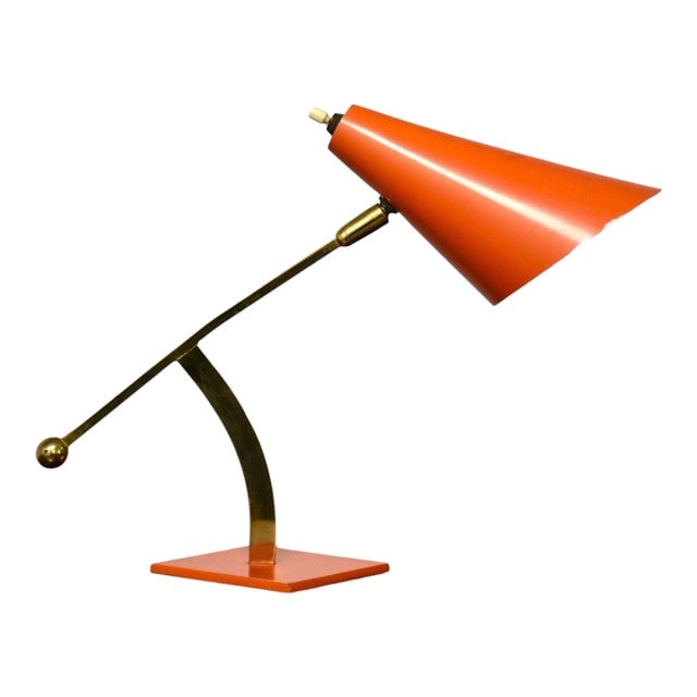 Vintage Orange Desk Lamp By Laurel Auction