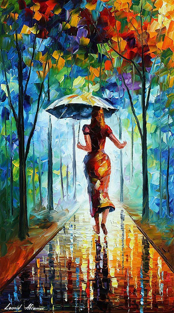 Girl Running Towards Love - Limited Edition 1/25 by Leonid Afremov: Girl Running Towards Love - Limited Edition 1/25 by Leonid AfremovThis is a limited edition giclee hand-painted by Leonid Afremov. This is the first giclee of a small edition of 25 paintings. The rest