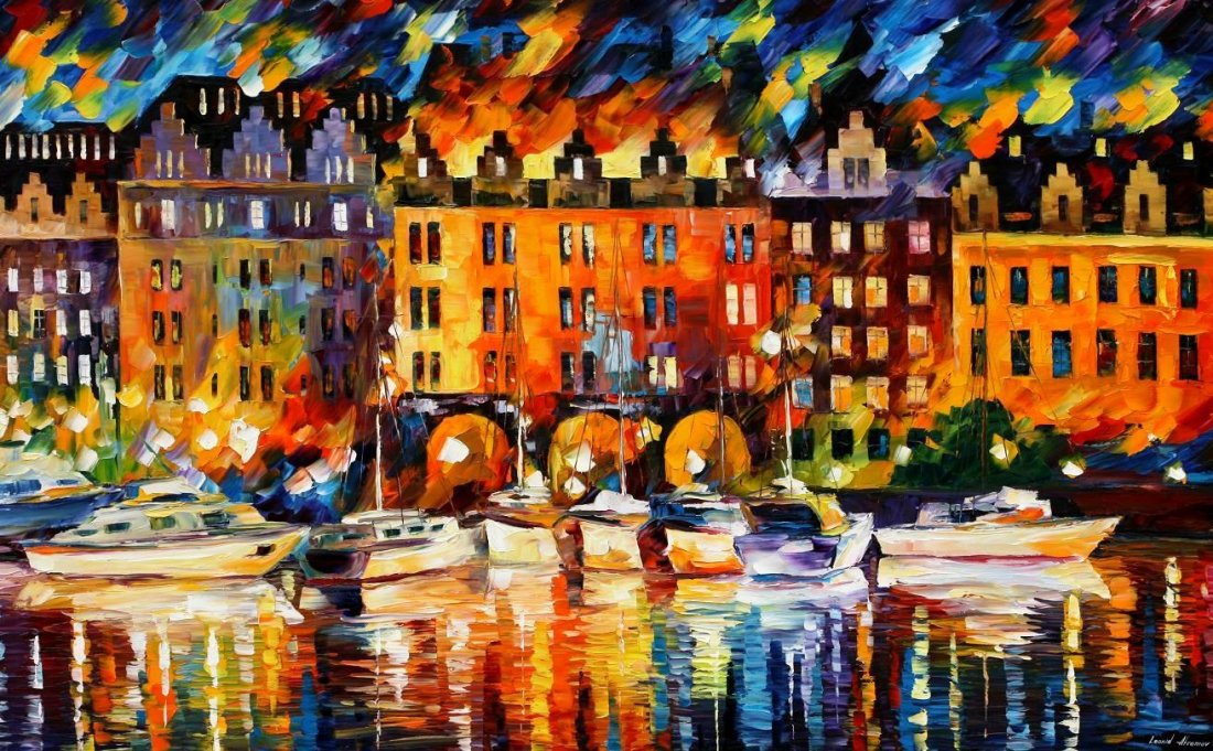 Castle By The Evening River - Limited Edition 1/25 by Leonid Afremov: Castle By The Evening River - Limited Edition 1/25 by Leonid AfremovThis is a limited edition giclee hand-painted by Leonid Afremov. This is the first giclee of a small edition of 25 paintings. The re