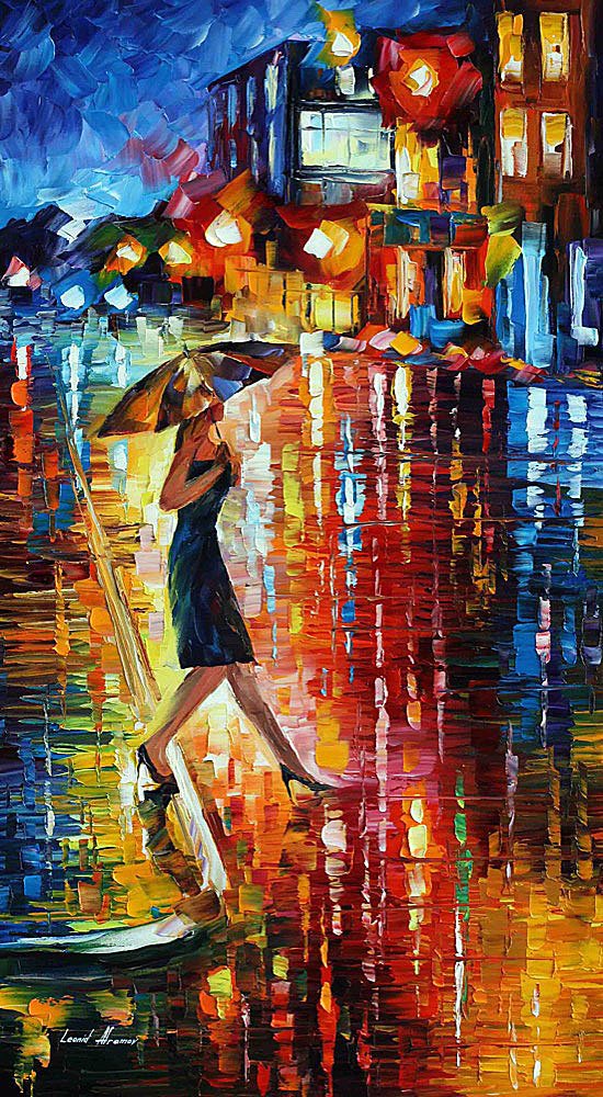 Late Return - Limited Edition 1/25 by Leonid Afremov: Late Return - Limited Edition 1/25 by Leonid AfremovThis is a limited edition giclee hand-painted by Leonid Afremov. This is the first giclee of a small edition of 25 paintings. The rest of the editio