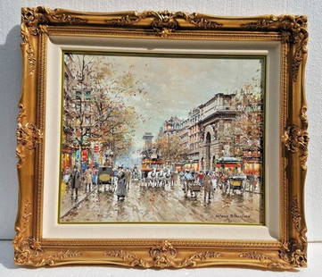 ANTOINE BLANCHARD FINE FRENCH ORIGINAL PAINTING OF LA PORTE ST. MARTIN PARIS: ANTOINE BLANCHARD FINE FRENCH ORIGINAL PAINTING OF LA PORTE ST. MARTIN PARIS Region Of Origin: FRENCH Subject: Paris Original/Licensed Reproduction: Original Pre-Owned PLEASE NOTE: LOCAL PICK UP IS NO