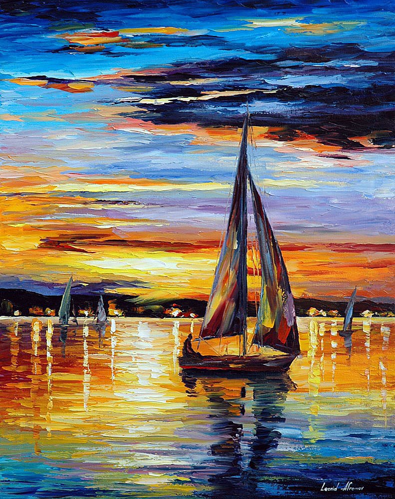 Inside Sea'S Cradle - Limited Edition 1/25 by Leonid Afremov: Inside Sea'S Cradle - Limited Edition 1/25 by Leonid AfremovThis is a limited edition giclee hand-painted by Leonid Afremov. This is the first giclee of a small edition of 25 paintings. The rest of th