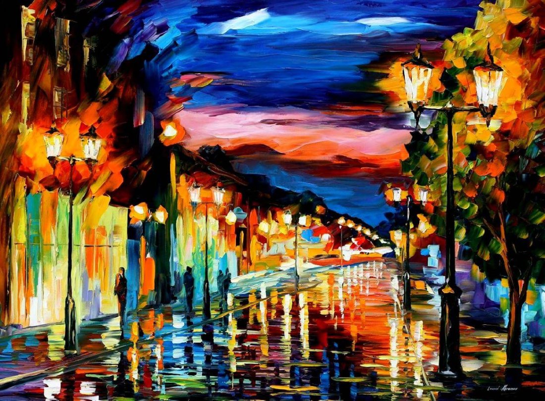 The Road Of Memories - Limited Edition 1/25 by Leonid Afremov: The Road Of Memories - Limited Edition 1/25 by Leonid AfremovThis is a limited edition giclee hand-painted by Leonid Afremov. This is the first giclee of a small edition of 25 paintings. The rest of t
