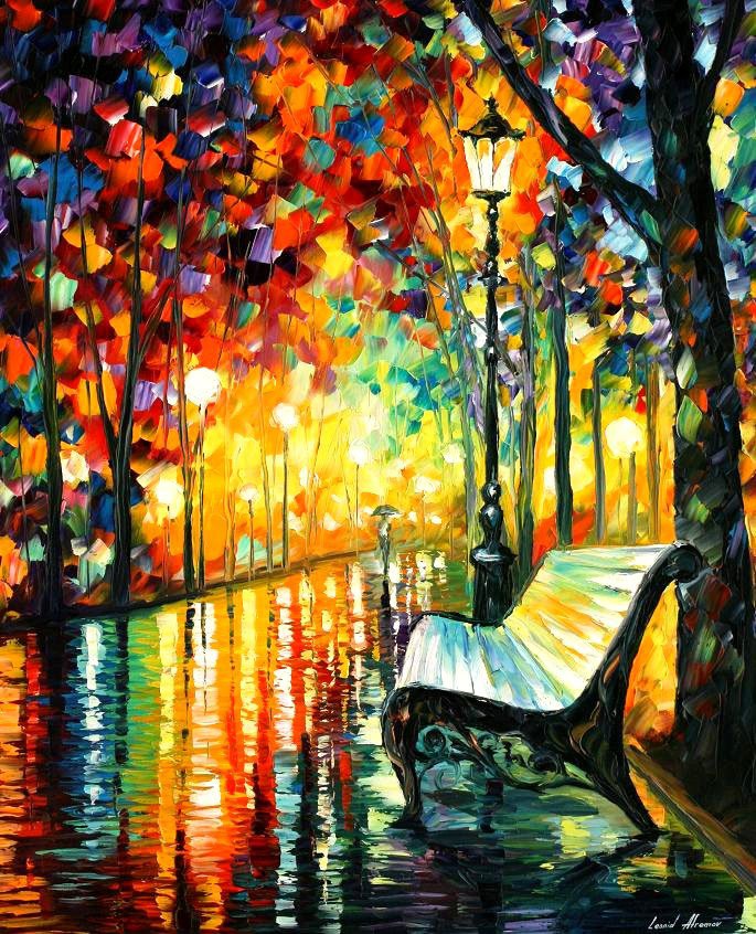 She Left - Limited Edition 1/25 by Leonid Afremov: She Left - Limited Edition 1/25 by Leonid AfremovThis is a limited edition giclee hand-painted by Leonid Afremov. This is the first giclee of a small edition of 25 paintings. The rest of the edition i
