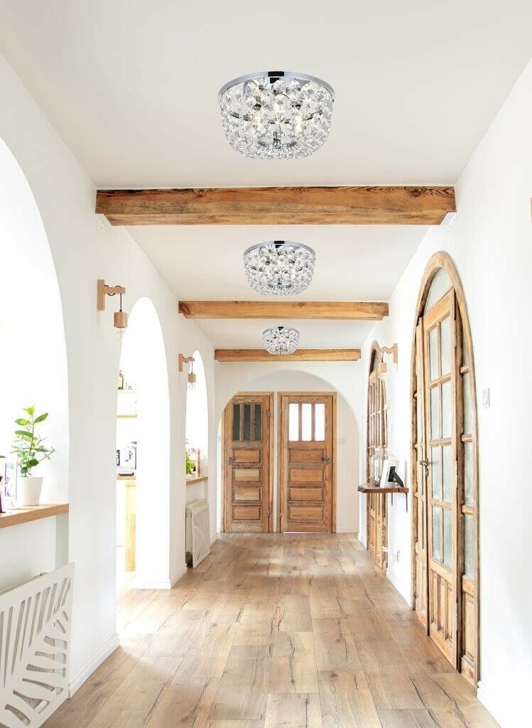 CHROME CLEAR DINING ROOM BEDROOM HALLWAY CRYSTAL FLUSH MOUNT LIGHTING 3 LIGHT: CHROME CLEAR DINING ROOM BEDROOM HALLWAY CRYSTAL FLUSH MOUNT LIGHTING 3 LIGHT Cord Color: Black Number Of Lights: 3 Item Height: 6.5" Item Width: 10" Assembly Required: Yes Sensor Type: Light Warranty