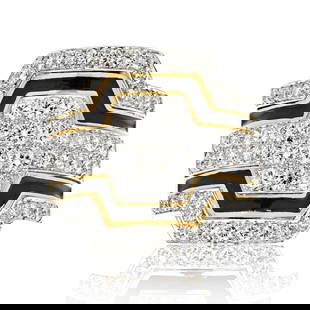 David Webb Platinum & 18K Yellow Gold Black Enamel Diamond Ring: David Webb Platinum & 18K Yellow Gold Black Enamel Diamond Ring Type: Estate Rings Metal: Platinum & 18K Yellow Gold Grams: 21.3 Measurements: Finger Size: 6.5 Condition: Excellent. Signed By: WEBB Br