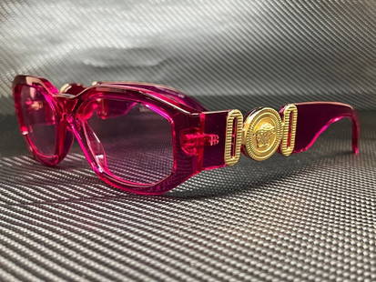 VERSACE VE4361 5334 5 Transparent Fuxia Unisex Sunglasses 53 mm: VERSACE VE4361 5334 5 Transparent Fuxia Unisex Sunglasses 53 mm Frame Color: Beige Type: Sunglasses New The BIDHAUS Guarantee: All items in this auction are guaranteed to be 100% authentic. At Your Se