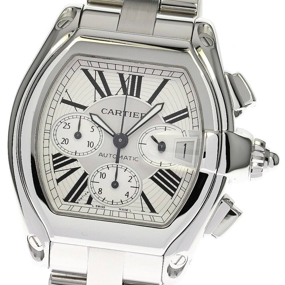 CARTIER Roadster LM Chronograph Date W62006X6 Mens Watch: CARTIER Roadster LM Chronograph Date W62006X6 Mens Watch Type: wristwatch condition rank body rank AB belt trunk A commodity condition glass in good condition Case Slight scratches small dents Bezel S