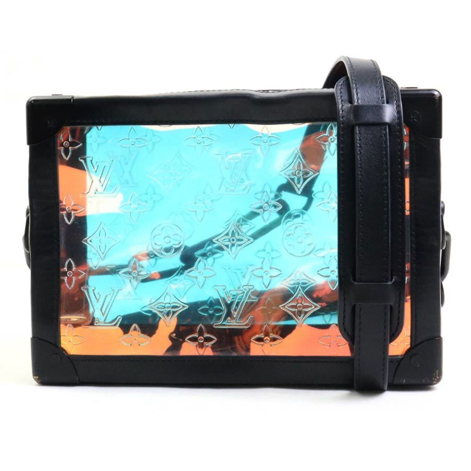 Louis Vuitton LOUIS VUITTON Diagonal Shoulder Bag Monogram Prism Soft Trunk Leather/Monogram Black x: Louis Vuitton LOUIS VUITTON Diagonal Shoulder Bag Monogram Prism Soft Trunk Leather/Monogram Black x Hologram Men's M55932 99565g Brand: Louis Vuitton Line: Monogram Model: monogram prism Country of O