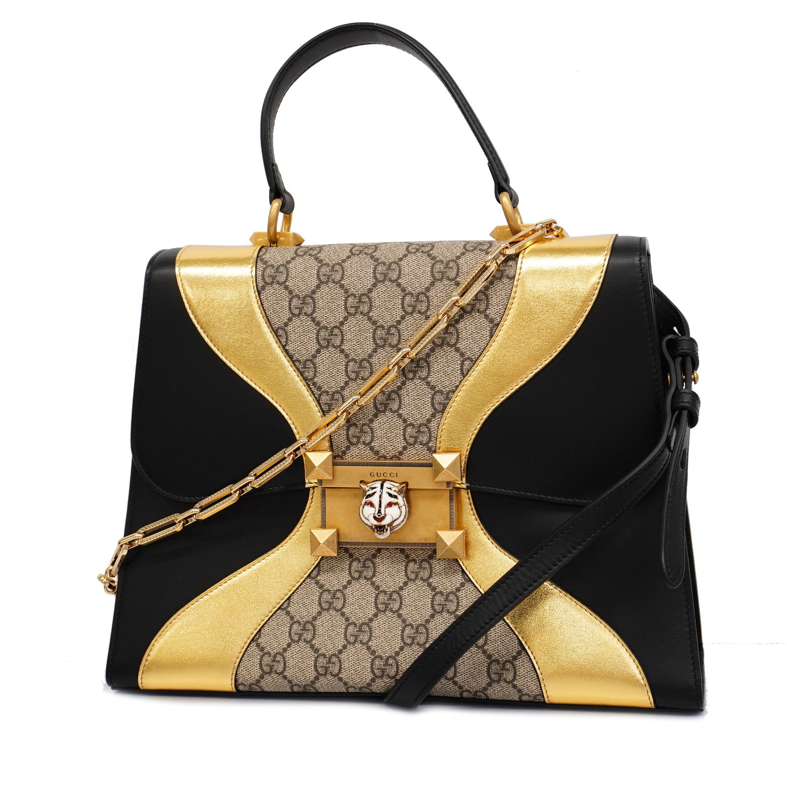 Gucci 2way Bag Cat Head 476435 Women's Leather GG Supreme Beige Black Gold: Gucci 2way Bag Cat Head 476435 Women's Leather GG Supreme Beige Black Gold Brand: Gucci Model: 2way bag cat head 476435 Type: Handbag Shoulder bag Material: Leather GG Supreme Leather: GG Supreme: Col