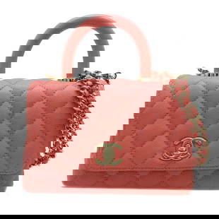 Chanel Matelasse Coco Handle XXS Ladies Handbag AS2215 Caviar Skin Pink: Chanel Matelasse Coco Handle XXS Ladies Handbag AS2215 Caviar Skin Pink Brand: Chanel Type: Handbag Material: Caviar leather Caviar leather: Color: Pink Closure: Turn lock Gender: Women Size (HxWxD):