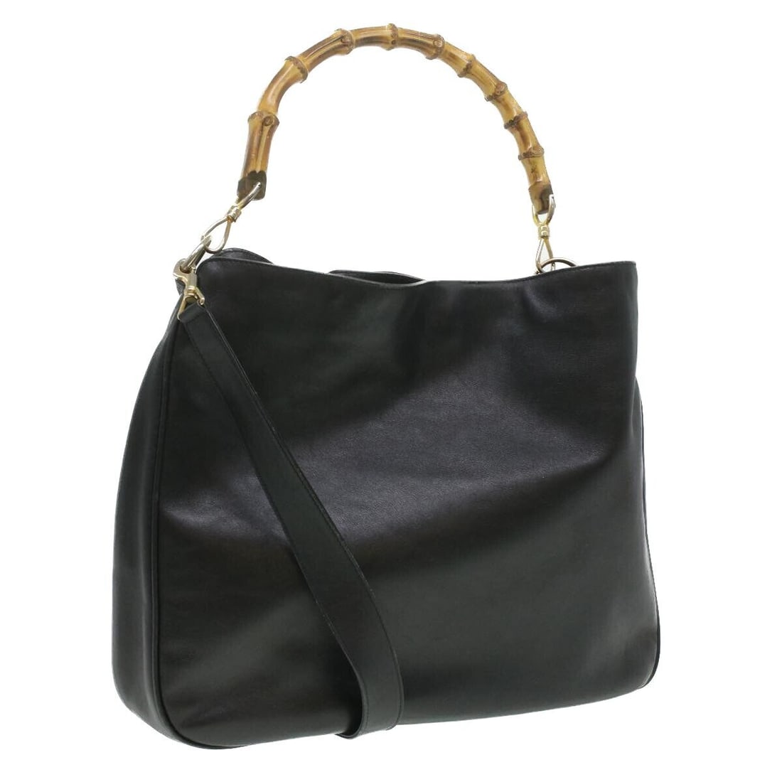 GUCCI Bamboo Hand Bag Leather 2way Black 001.1781.1577.0: GUCCI Bamboo Hand Bag Leather 2way Black 001.1781.1577.0 Style: Hand Bag Material: Leather Exterior Color: Black Bag Height: 12.6inch(Approx) / 32cm(Approx) Bag Depth: 3.9inch(Approx) / 10cm(Approx) B