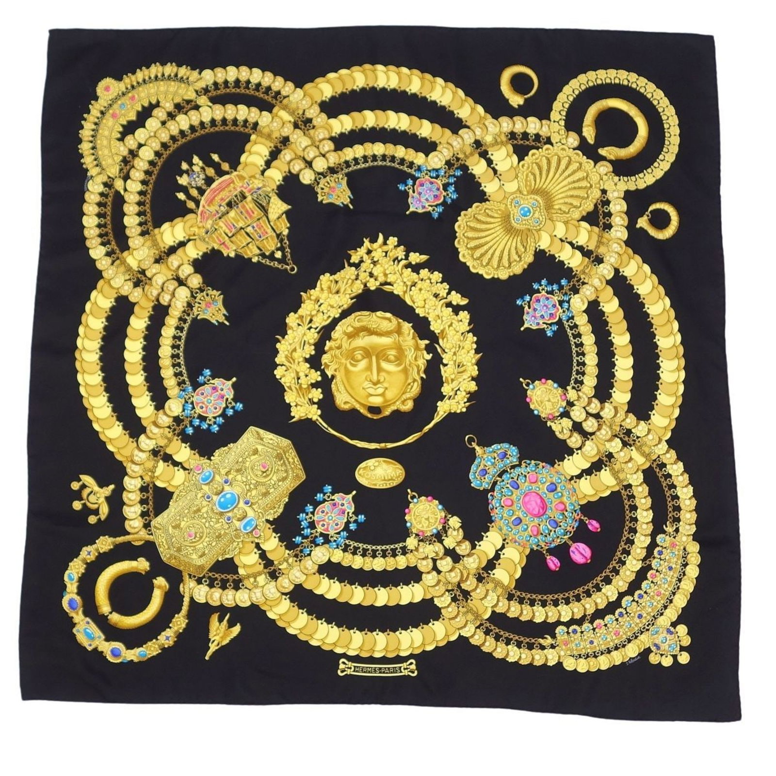 Hermes HERMES Scarf Muffler Carre 90 KOSMIMA Space Silk 100% Women's Multicolor: Hermes HERMES Scarf Muffler Carre 90 KOSMIMA Space Silk 100% Women's Multicolor Brand: Hermes Country of Origin: France Type: Scarf Gender: Women Color: Multi-color Material: Silk100% Silk: 100% Size 